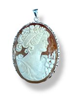 Pendentif Mandile 1922 Femme Cammei  in Argent Conchiglia 2MCICM194.5